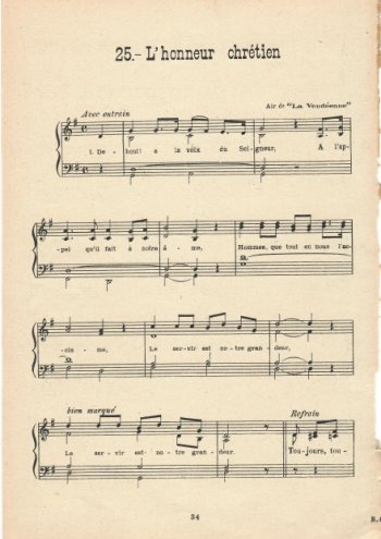 L'honneur chrétien Partition gratuite